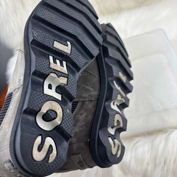 Sorel Gray Ankle Wedges Booties with Suede Texture - Picture 5 of 9